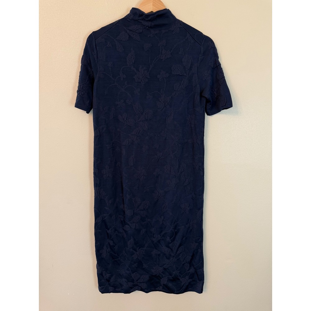 Lafayette 148 New York Floral Jacquard Mock Neck Wool Knit Dress XS - Picture 6 of 8